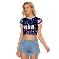 USA Hockey Raglan Cropped T Shirt Summer Paris 2024 - Wonder Print Shop