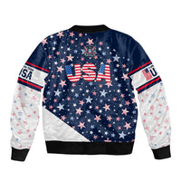 USA Hockey Sleeve Zip Bomber Jacket Summer Paris 2024 - Wonder Print Shop