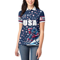 USA Hockey Women Polo Shirt Summer Paris 2024 - Wonder Print Shop