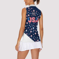 USA Hockey Women Sleeveless Polo Shirt Summer Paris 2024 - Wonder Print Shop