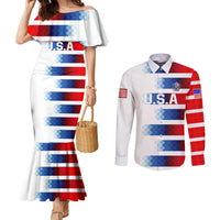 USA Soccer Couples Matching Mermaid Dress and Long Sleeve Button Shirt Summer Paris 2024