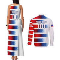 USA Soccer Couples Matching Tank Maxi Dress and Long Sleeve Button Shirt Summer Paris 2024 - Wonder Print Shop