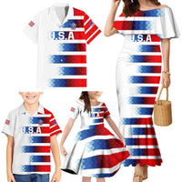 USA Soccer Family Matching Mermaid Dress and Hawaiian Shirt Summer Paris 2024 - Wonder Print Shop