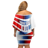 USA Soccer Family Matching Off Shoulder Short Dress and Hawaiian Shirt Summer Paris 2024 - Wonder Print Shop