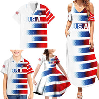 USA Soccer Family Matching Summer Maxi Dress and Hawaiian Shirt Summer Paris 2024 - Wonder Print Shop