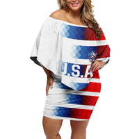 USA Soccer Off Shoulder Short Dress Summer Paris 2024 - Wonder Print Shop