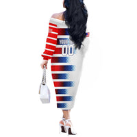 USA Soccer Off The Shoulder Long Sleeve Dress Summer Paris 2024 - Wonder Print Shop