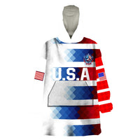 USA Soccer Wearable Blanket Hoodie Summer Paris 2024 - Wonder Print Shop