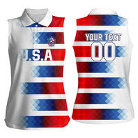 USA Soccer Women Sleeveless Polo Shirt Summer Paris 2024 - Wonder Print Shop