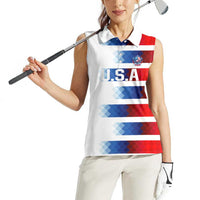 USA Soccer Women Sleeveless Polo Shirt Summer Paris 2024 - Wonder Print Shop