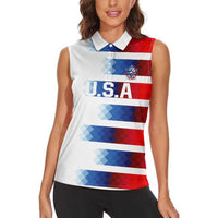 USA Soccer Women Sleeveless Polo Shirt Summer Paris 2024 - Wonder Print Shop