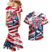 USA Rugby Couples Matching Mermaid Dress and Hawaiian Shirt Summer Paris 2024 - Wonder Print Shop