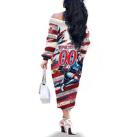 USA Rugby Family Matching Off The Shoulder Long Sleeve Dress and Hawaiian Shirt Summer Paris 2024 - Wonder Print Shop