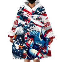 USA Rugby Wearable Blanket Hoodie Summer Paris 2024 - Wonder Print Shop