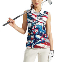 USA Rugby Women Sleeveless Polo Shirt Summer Paris 2024 - Wonder Print Shop