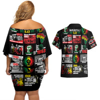 Civil Rights Movement Couples Matching Off Shoulder Short Dress and Hawaiian Shirt Poster Art Black Pride - Wonder Print Shop