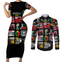 Civil Rights Movement Couples Matching Short Sleeve Bodycon Dress and Long Sleeve Button Shirts Poster Art Black Pride - Wonder Print Shop