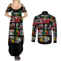 Civil Rights Movement Couples Matching Summer Maxi Dress and Long Sleeve Button Shirts Poster Art Black Pride - Wonder Print Shop