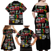 Civil Rights Movement Family Matching Off Shoulder Maxi Dress and Hawaiian Shirt Poster Art Black Pride - Wonder Print Shop