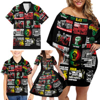 Civil Rights Movement Family Matching Off Shoulder Short Dress and Hawaiian Shirt Poster Art Black Pride - Wonder Print Shop