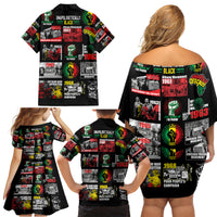 Civil Rights Movement Family Matching Off Shoulder Short Dress and Hawaiian Shirt Poster Art Black Pride - Wonder Print Shop