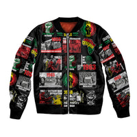 Civil Rights Movement Sleeve Zip Bomber Jacket Poster Art Black Pride - Wonder Print Shop