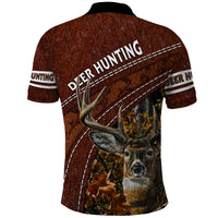 Deer Hunting Polo Shirt In The Forest Brown - Wonder Print Shop