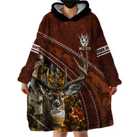 Deer Hunting Wearable Blanket Hoodie In The Forest Brown - Wonder Print Shop