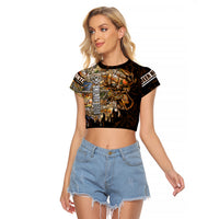 Deer Hunting Raglan Cropped T Shirt Autumn Forest - Wonder Print Shop