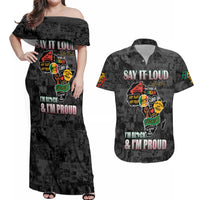 Personalized I'm Black and I'm Proud African Couples Matching Off Shoulder Maxi Dress and Hawaiian Shirt - Wonder Print Shop