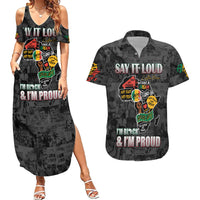 Personalized I'm Black and I'm Proud African Couples Matching Summer Maxi Dress and Hawaiian Shirt - Wonder Print Shop