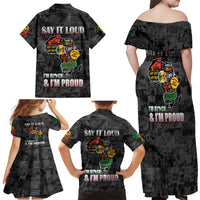 Personalized I'm Black and I'm Proud African Family Matching Off Shoulder Maxi Dress and Hawaiian Shirt - Wonder Print Shop