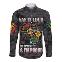 Personalized I'm Black and I'm Proud African Long Sleeve Button Shirt - Wonder Print Shop
