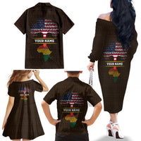 Personalized African Root Family Matching Off Shoulder Long Sleeve Dress and Hawaiian Shirt - Wonder Print Shop