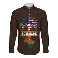 Personalized African Root Long Sleeve Button Shirt - Wonder Print Shop