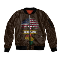 Personalized African Root Sleeve Zip Bomber Jacket - Wonder Print Shop