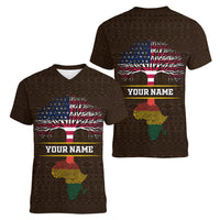 Personalized African Root Women V Neck T Shirt - Wonder Print Shop