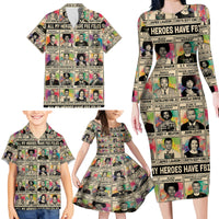 Multi Color Adinkra Symbols Family Matching Long Sleeve Bodycon Dress and Hawaiian Shirt African Adrinkra - Wonder Print Shop