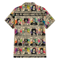 Multicolor short-sleeve shirt with full front portrait collage in rectangular panels