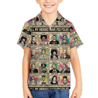 Kids multicolor short-sleeve shirt with portrait collage panel artwork