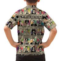 Kids multicolor short-sleeve shirt with portrait collage panels on back