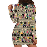 Multi Color Adinkra Symbols Hoodie Dress African Adrinkra - Wonder Print Shop