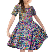 African Ndebele Pattern Family Matching Puletasi Dress and Hawaiian Shirt - Wonder Print Shop