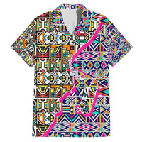 African Ndebele Pattern Family Matching Puletasi Dress and Hawaiian Shirt - Wonder Print Shop