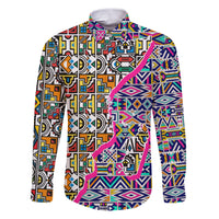 African Ndebele Pattern Family Matching Puletasi Dress and Hawaiian Shirt - Wonder Print Shop
