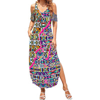 African Ndebele Pattern Summer Maxi Dress - Wonder Print Shop