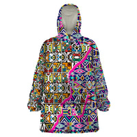 African Ndebele Pattern Wearable Blanket Hoodie - Wonder Print Shop