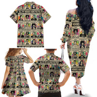 All My Heroes Have FBI Files Family Matching Off Shoulder Long Sleeve Dress and Hawaiian Shirt Civil Rights Leaders - Wonder Print Shop