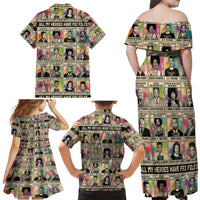 All My Heroes Have FBI Files Family Matching Off Shoulder Maxi Dress and Hawaiian Shirt Civil Rights Leaders - Wonder Print Shop