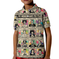 All My Heroes Have FBI Files Kid Polo Shirt Civil Rights Leaders - Wonder Print Shop